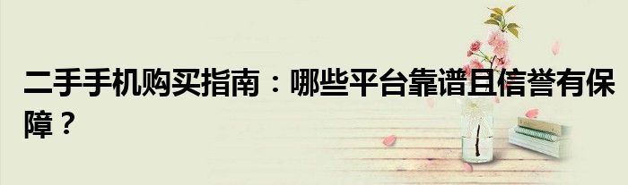 二手手机购买指南：哪些平台靠谱且信誉有保障？