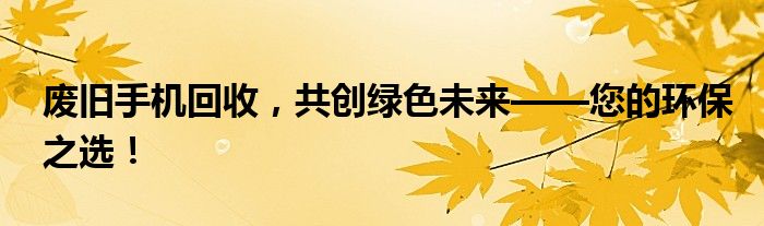 废旧手机回收，共创绿色未来——您的环保之选！