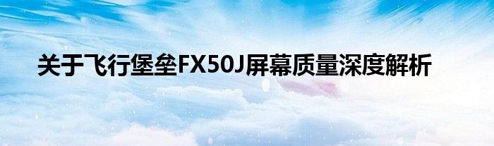 关于飞行堡垒FX50J屏幕质量深度解析