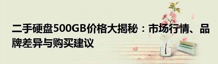 二手硬盘500GB价格大揭秘：市场行情、品牌差异与购买建议