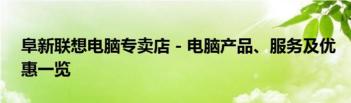 阜新联想电脑专卖店 - 电脑产品、服务及优惠一览