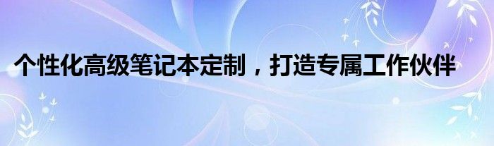 个性化高级笔记本定制，打造专属工作伙伴