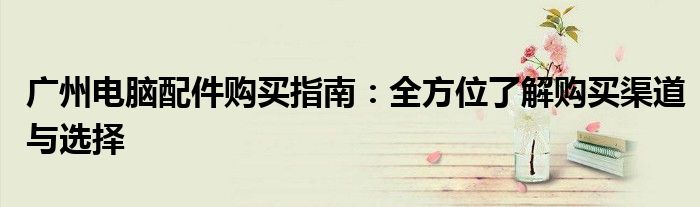 广州电脑配件购买指南：全方位了解购买渠道与选择