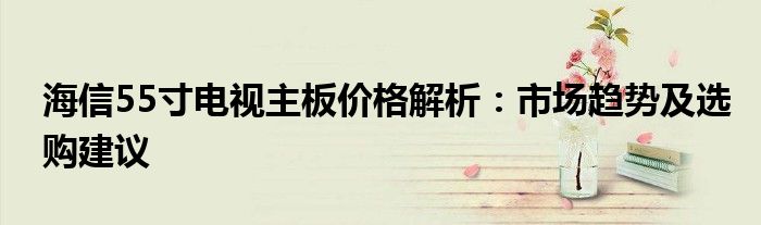 海信55寸电视主板价格解析：市场趋势及选购建议