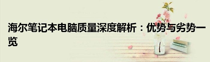 海尔笔记本电脑质量深度解析：优势与劣势一览