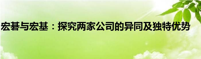 宏碁与宏基：探究两家公司的异同及独特优势