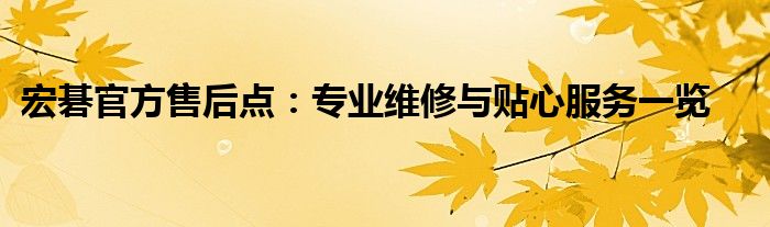 宏碁官方售后点：专业维修与贴心服务一览