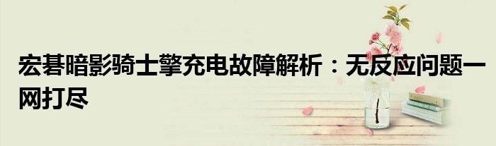 宏碁暗影骑士擎充电故障解析：无反应问题一网打尽