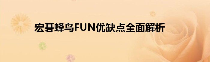 宏碁蜂鸟FUN优缺点全面解析