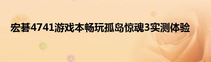 宏碁4741游戏本畅玩孤岛惊魂3实测体验