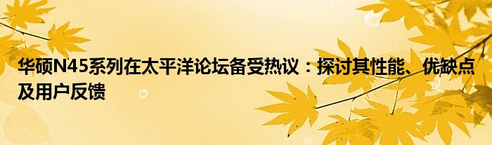 华硕N45系列在太平洋论坛备受热议：探讨其性能、优缺点及用户反馈