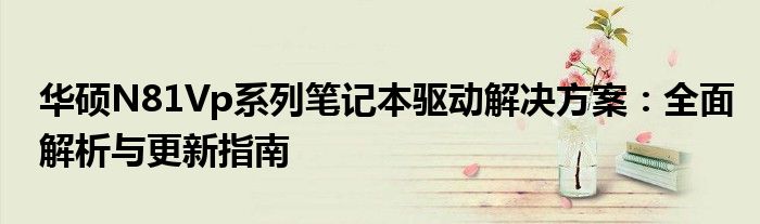 华硕N81Vp系列笔记本驱动解决方案：全面解析与更新指南