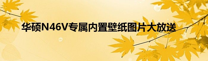 华硕N46V专属内置壁纸图片大放送