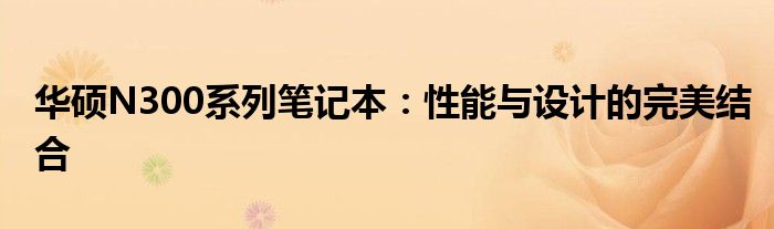 华硕N300系列笔记本：性能与设计的完美结合