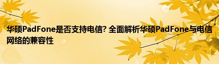 华硕PadFone是否支持电信? 全面解析华硕PadFone与电信网络的兼容性