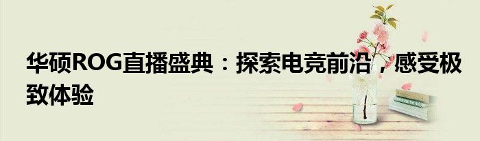 华硕ROG直播盛典：探索电竞前沿，感受极致体验