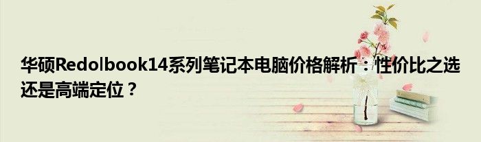 华硕Redolbook14系列笔记本电脑价格解析：性价比之选还是高端定位？