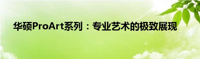 华硕ProArt系列：专业艺术的极致展现