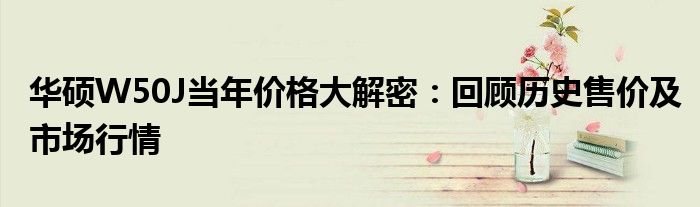 华硕W50J当年价格大解密：回顾历史售价及市场行情