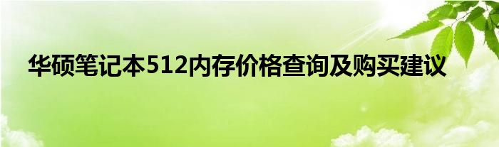 华硕笔记本512内存价格查询及购买建议