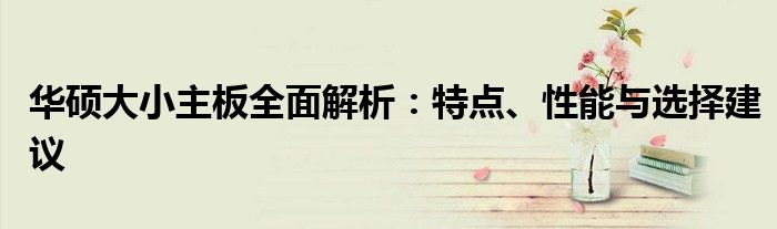 华硕大小主板全面解析：特点、性能与选择建议