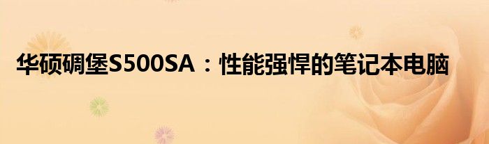 华硕碉堡S500SA：性能强悍的笔记本电脑